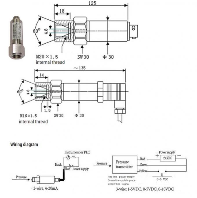 Wandler des Atmosphärendruck-10VDC ultra Hochdruck-1500MPa 3